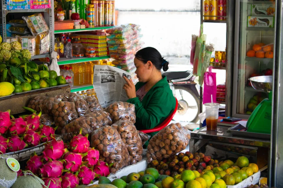 Quầy rau củ tươi